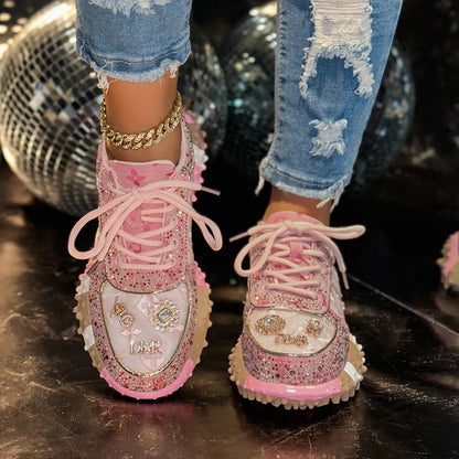 Women’s Luxury Rhinestone Platform Fashion Sneakers
