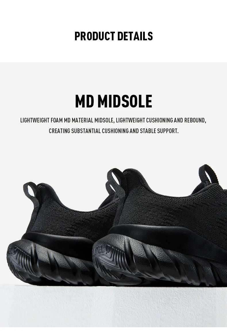 Men’s Lightweight Black Casual Sports Sneakers