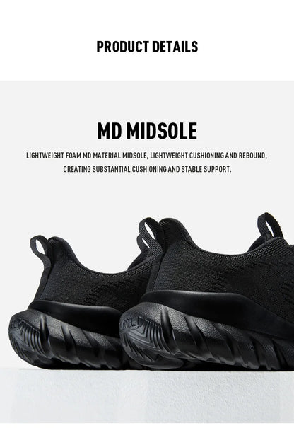 Men’s Lightweight Black Casual Sports Sneakers