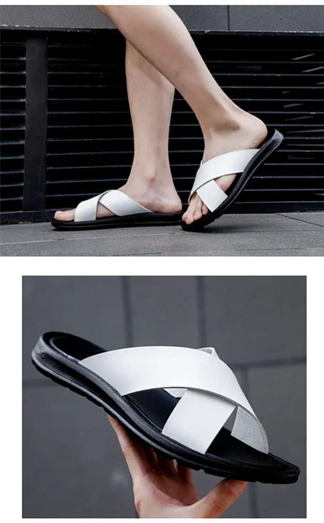 Men’s Leather Roman Open-Toe Summer Sandals