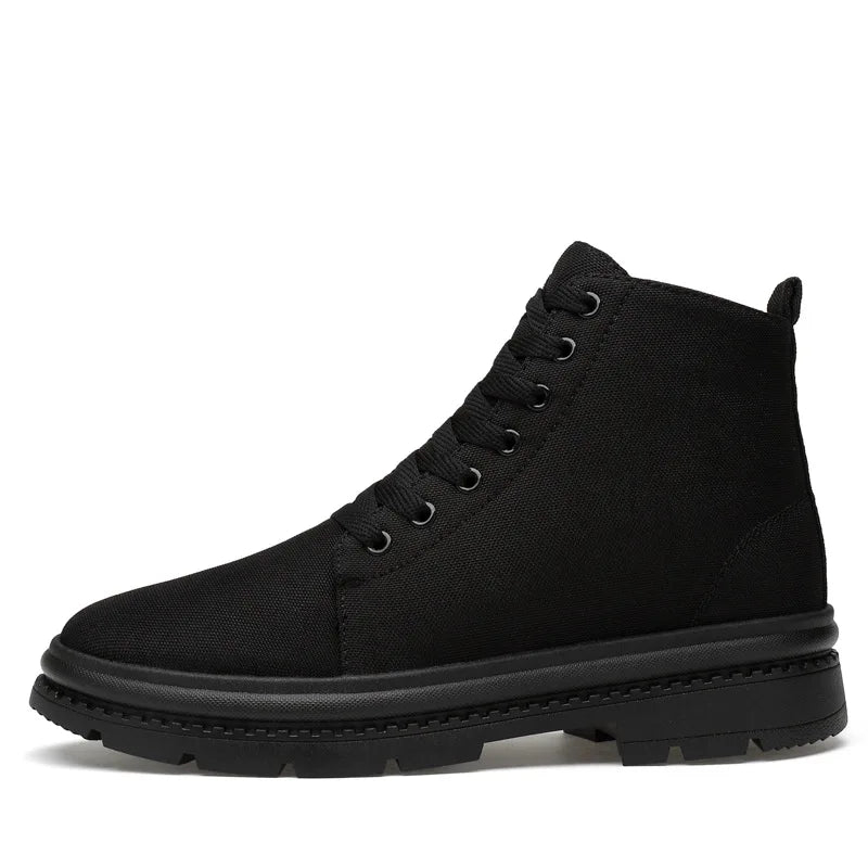 Men’s Hidden Heel Canvas Elevator Boots