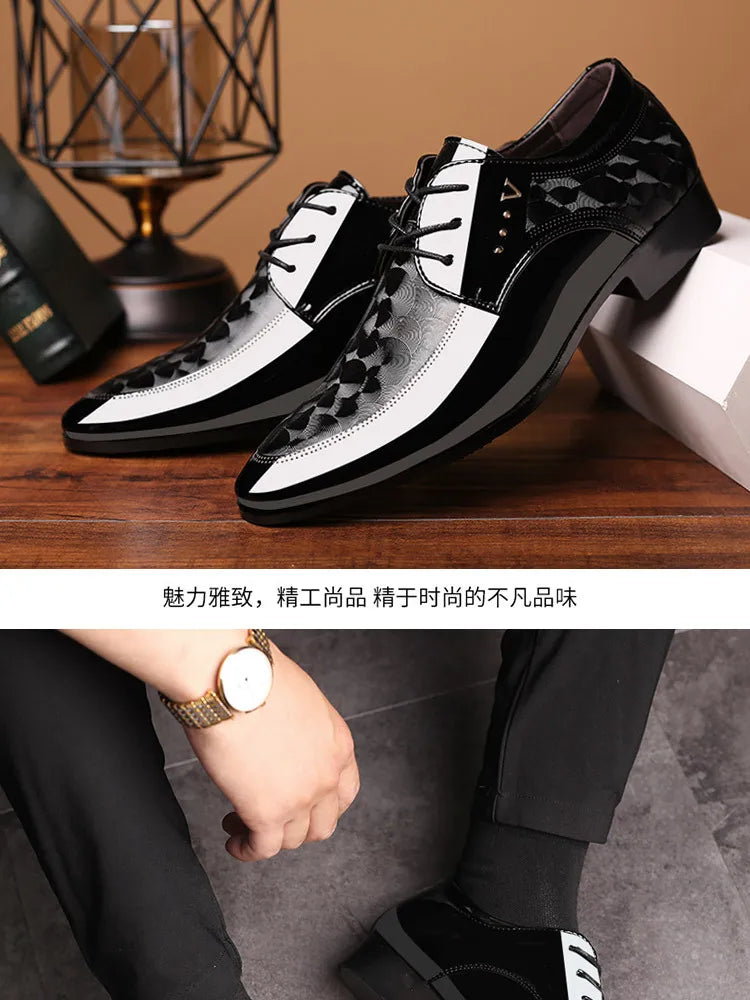 Men’s Leather Oxford Lace-Up Casual Dress Shoes