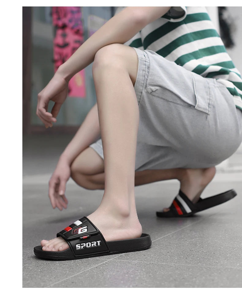 Men’s Lightweight Velcro Strap Summer Slippers