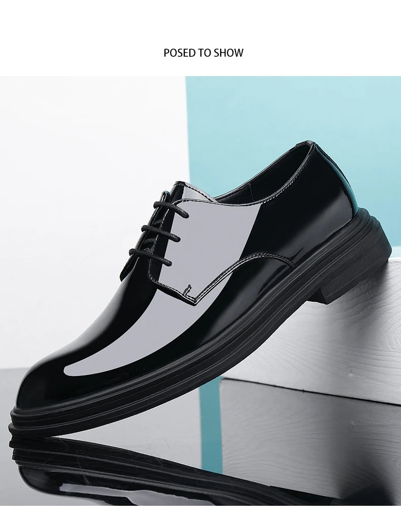 Men’s Patent Leather Height Increase Dress Shoes