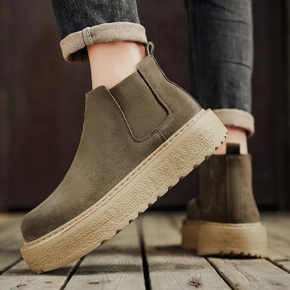 Men Retro Faux Suede Chelsea Boots
